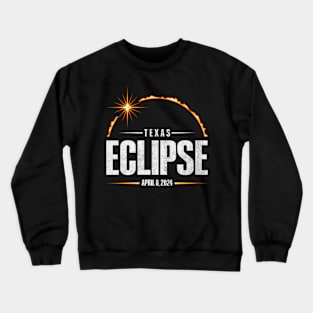 Wos 2024 Total Solar Eclipse Texas - Total Eclipse 2024 Crewneck Sweatshirt